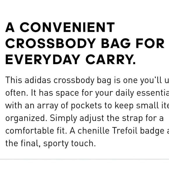 Adidas Trefoil Chenille Crossbody Bag- Black - Picture 5 of 10